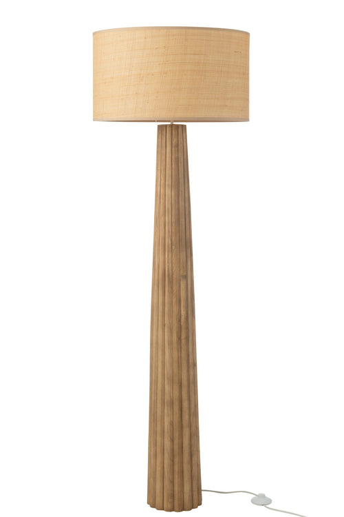 J-Line vloerlamp Paraplu Ailanthus - hout - naturel