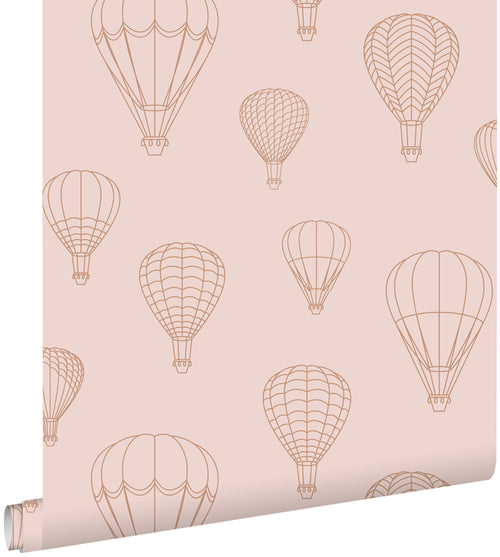 ESTAhome behang luchtballonnen terracotta roze - 50 x 900 cm - 139720 - vtwonen shop