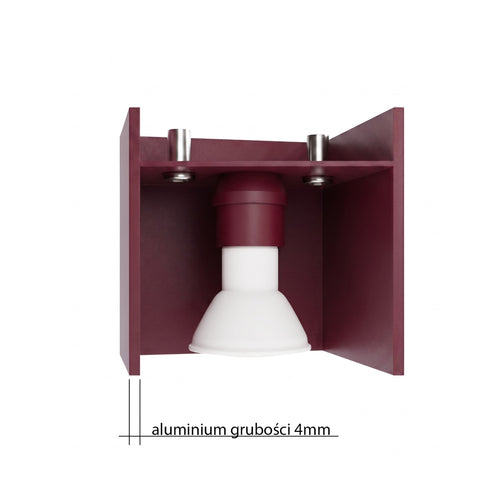 Sollux Lighting Wandlamp QUAD 1 bordeaux - 10x12x10cm