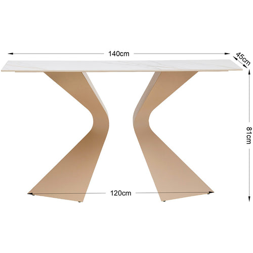 Kare Design Console Gloria 140x45cm macchiato keramiek wit