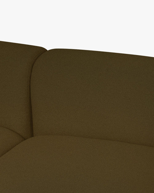 noo.ma Flom 3-zits bank, Gold Olive, zachte upholstery, 262x96,5x68 cm