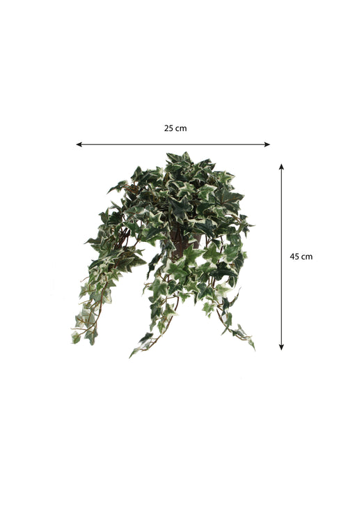 Mica Decorations Hedera Kunstplant in Bloempot Stan - H45 x Ø25 cm - Groen Bont