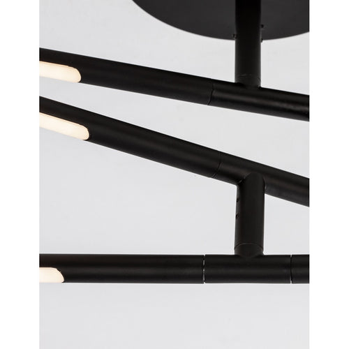 Merano Alberta Geïntegreerde LED Semi Flush Light Zwart Metaal LED 30W 2100Lm 3000K