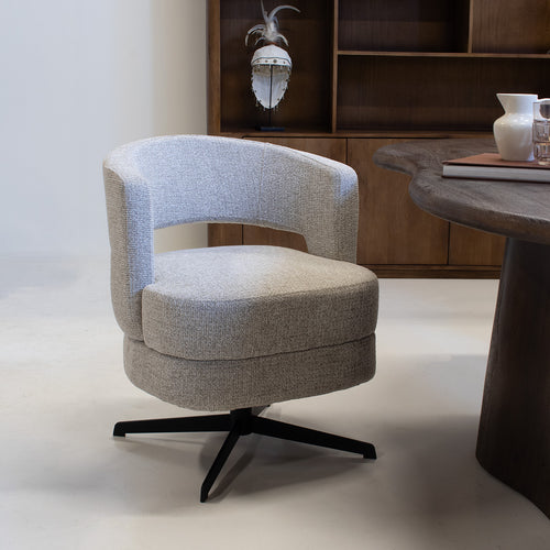 DÉJA Living Eetkamerstoel Lave - Taupe - Draaibaar - Set van 2 - vtwonen shop