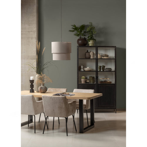 WOOOD eetkamerstoelen Kam - Polyester - Off White - Set van 6