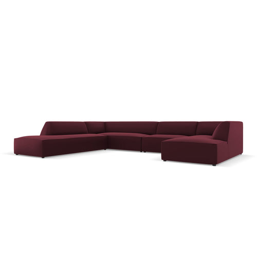 Cosmopolitan Design - Modulaire panoramische hoekbank links Siena 7-zits, imitatieleer bordeaux - 273x366x69cm