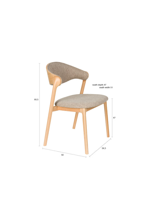 Dutchbone Babington Eetkamerstoelen Naturel - Set van 2 - vtwonen shop