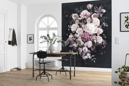 Komar fotobehang bloemen roze en zwart - 200 x 250 cm - 611620 - vtwonen shop
