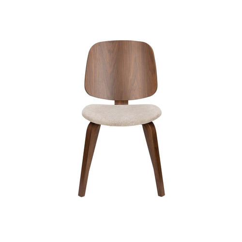 Housecraft Living Walden Eetkamerstoelen Walnoot/Beige - Set van 2