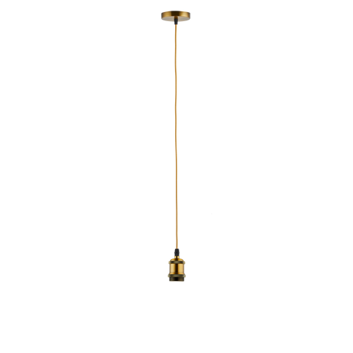 Lighto | Pendel Champagne Goud E27 Fitting | Vintage | 1.5m Snoer | Met Plafondkap