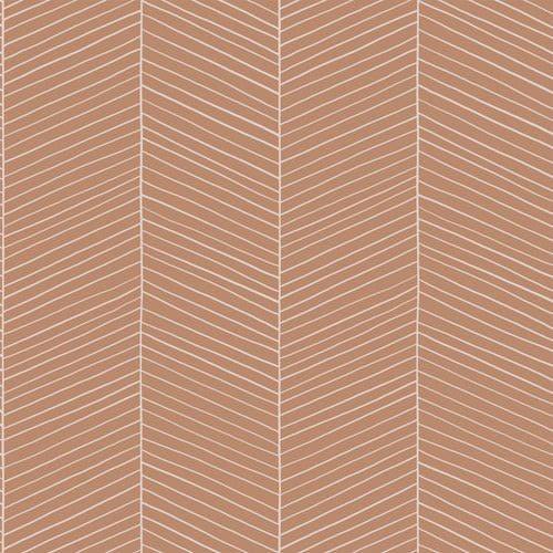 ESTAhome behang visgraat-motief licht terracotta - 53 cm x 10.05 m - 139357