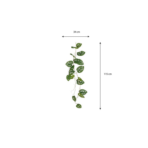 Mica Decorations Monstera Kunstplant Slinger - L115 x B34 x H10 cm - Groen