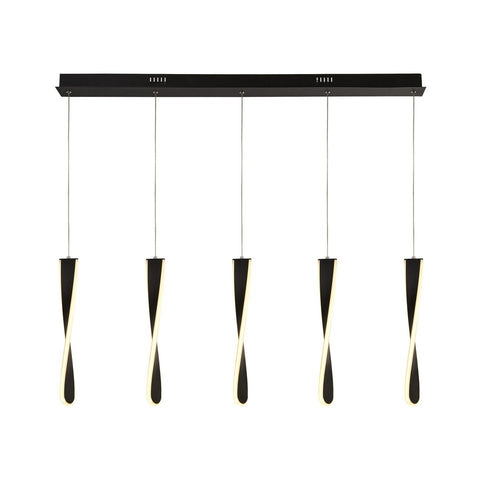 Searchlight PADDLE - Led 5 Light Bar Ceiling Hanglamp - Zwart