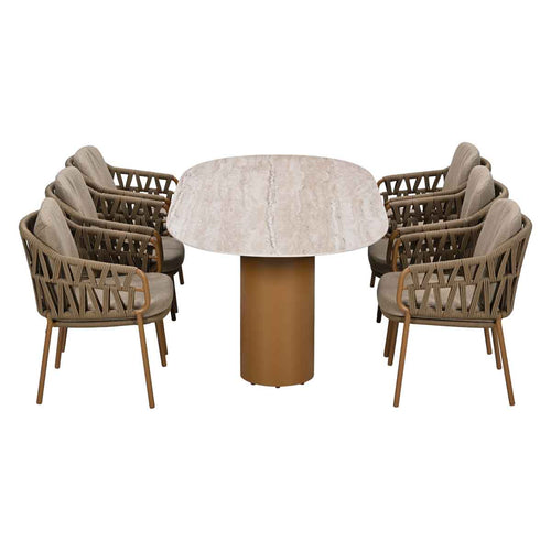 4 Seasons tuinset Biarritz 7-delig amber - Colorado tuintafel 240x105 cm ovaal