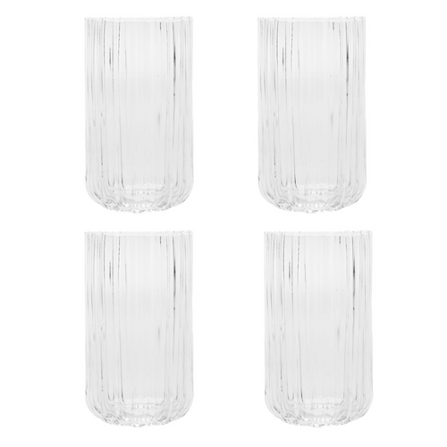 Brut Homeware | Longdrink Gaia | Set van 4 | Sapglas | 460ml | helder - vtwonen shop