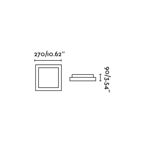 Faro Tola-1 - 1 Licht Klein Vierkant Badkamer Plafondlamp Aluminium, Wit IP44, E27