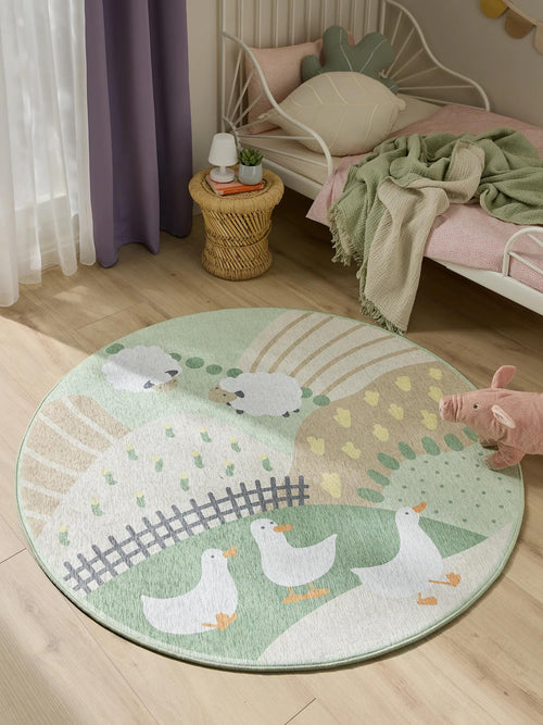 benuta kindervloerkleed Merle - veelkleurig - ø 120 cm
