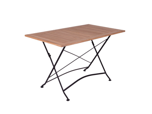 MaximaVida inklapbare acacia tuinset Toscana 120 cm zwart - stoelen zonder armleuning