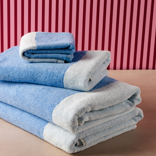 Ona - Badhanddoek 70x140cm ocean blue Pixie - Set van 2