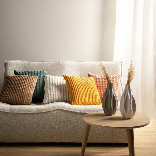 ROME - kussenhoes 45x45 cm - effen kleur - 3D-structuur - Raven - zwart