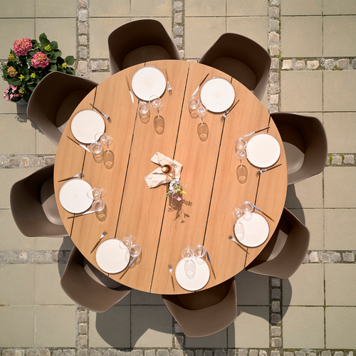 Lisomme Soy Ronde Tuintafel Polywood Zwart- Ø 178 cm - vtwonen shop