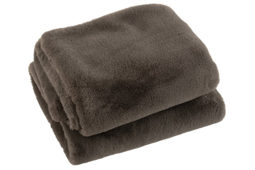 J-Line plaid Cutie - fleece deken – polyester – donkergrijs - 180 x 130 cm