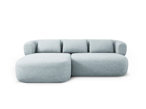 Micadoni - Linker hoekbank "Jenny" 5 zitplaatsen, chenille lichtblauw - 145x200x73cm