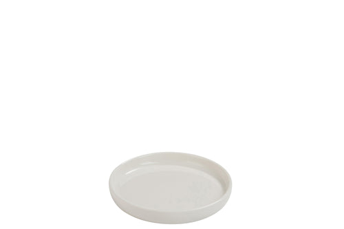 J-Line bord Mini Rand - porselein - wit - 12 stuks