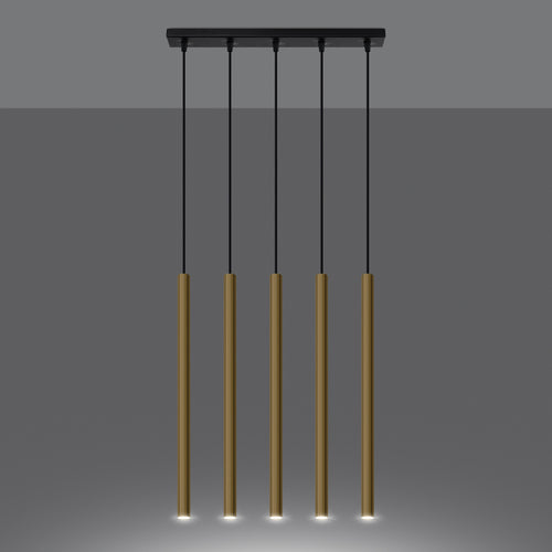 Sollux Lighting Hanglamp PASTELO 5L goud gepolijst - 45x5x90cm