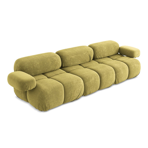 LaMiaSofa 3-zits bank Sanremo - chenille stof - limoengroen - 285x96x70