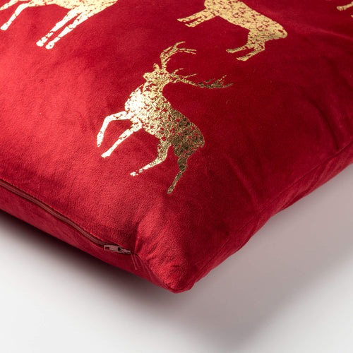 Textino sierkussen Nordic Reindeer - rood