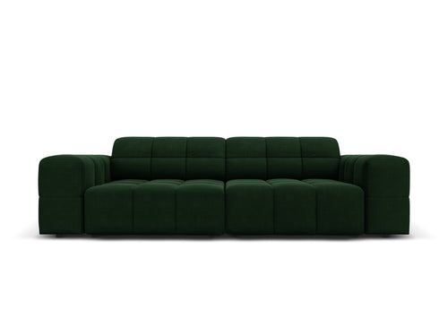 Cosmopolitan Design Bank Chicago 3-zits, flueel flessengroen - 102x212x78cm