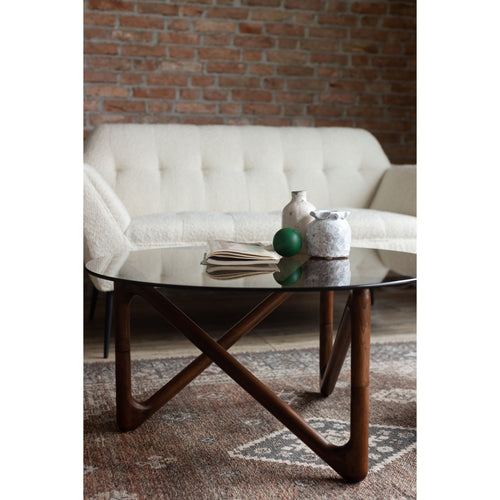 Dutchbone Naia Salontafel Rond 80 cm Hout Bruin - vtwonen shop