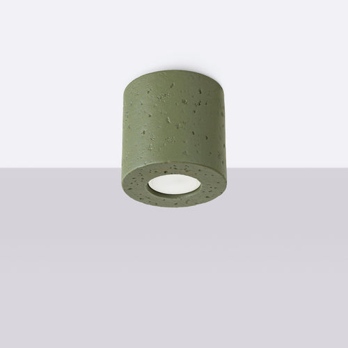Sollux Lighting Plafondlamp ORBIS beton olijfgroen - 10x10x10cm