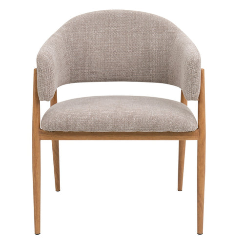 DÉJA Living Eetkamerstoel Dénia - Taupe/Naturel - Zithoogte 48cm - Set van 2 - vtwonen shop