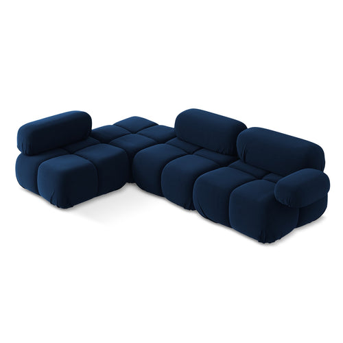 LaMiaSofa hoekbank links Sanremo - velours - koningsblauw - 285x190x70