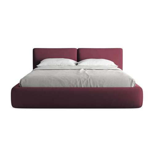 LaMiaSofa Bed met opbergruimte Milano - chenille stof - bordeaux - 200x228x82