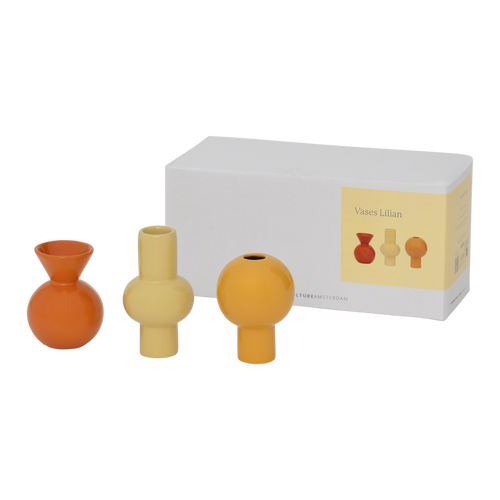 Urban Nature Culture Mini vaas Lilian, set van 3 - Ø 5.5 * 10  cm