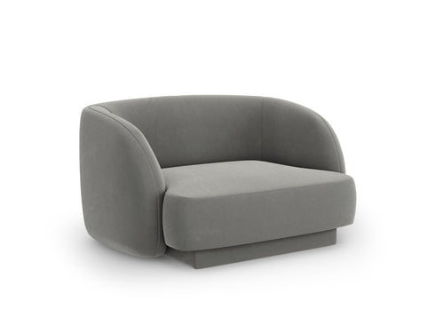 Micadoni Fauteuil Miley flueel, lichtgrijs - 90x103x70cm