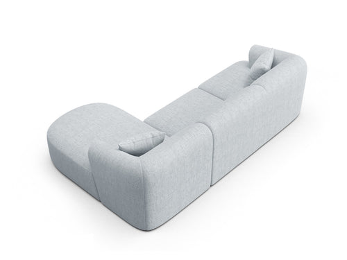 Cosmopolitan Design Modulaire hoekbank rechts Campi 4-zits, structurele stof lichtgrijs - 156x256x70cm