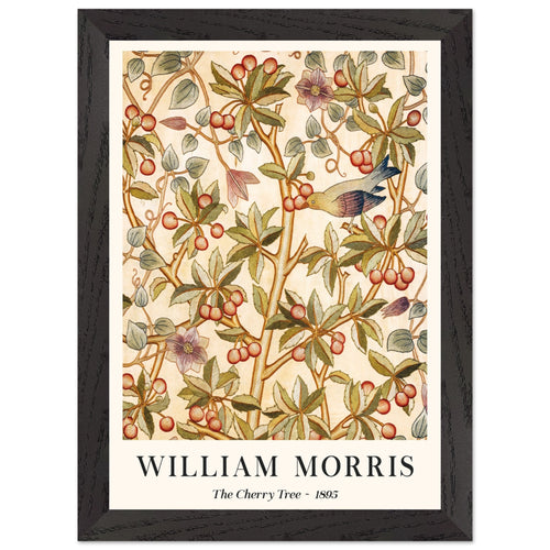 Artfulprints Poster met Lijst William Morris - The cherry tree 1895    - A4 21x29.7 cm - Groen