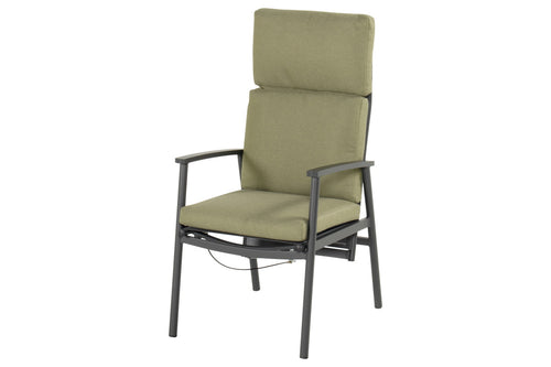 Hartman Tuinstoel Flora -  Zwart Aluminium - Zithoogte 48cm - Set van 2