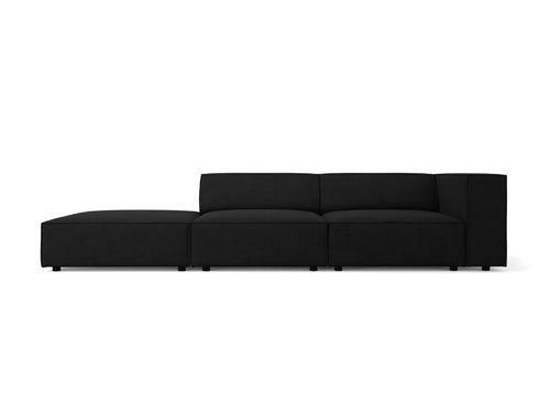 Cosmopolitan Design linker bank Arendal 4-zits, chenille met ribbeleffect, zwart - 102x262x70cm