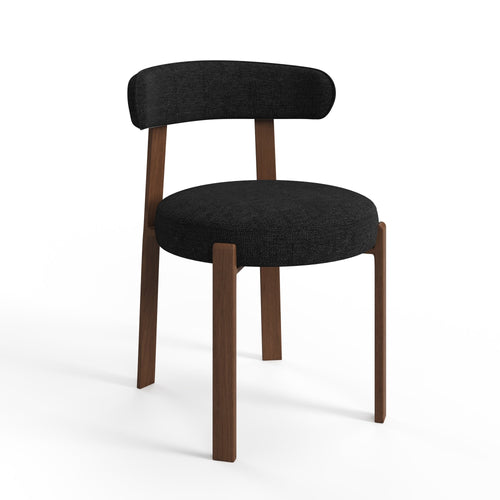 Sia Home - Set van 2 stoelen JUNA - chenillefluweel zwart 51cm