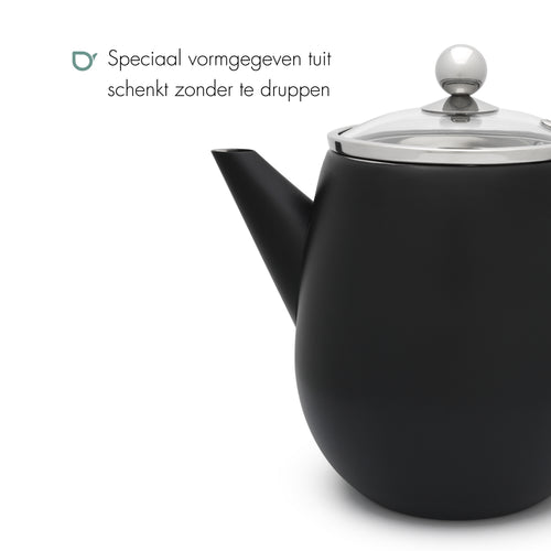 Bredemeijer - Theepot Duet Eva 1,1L mat met filter - Dubbelwandig - Juwelier Jansen Bredemeijer - Theepot Duet Eva 1,1L mat met filter - Dubbelwandig - Juwelier Jansen