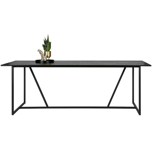 WOOOD eettafel Silas - Essenhout - Zwart - 220x90 - vtwonen shop