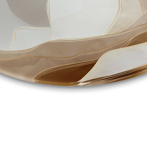 Reinders Maan achter de bergen glasschilderij -  beige - kantoor - Ø 50cm