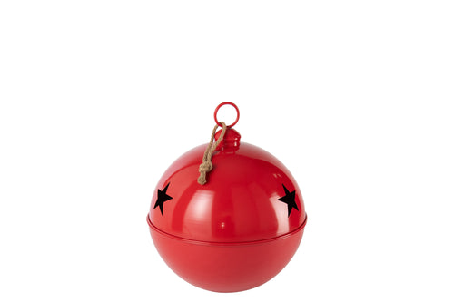 J-Line kerstbal Helder Bal - ijzer - blinkend rood - large - vtwonen shop