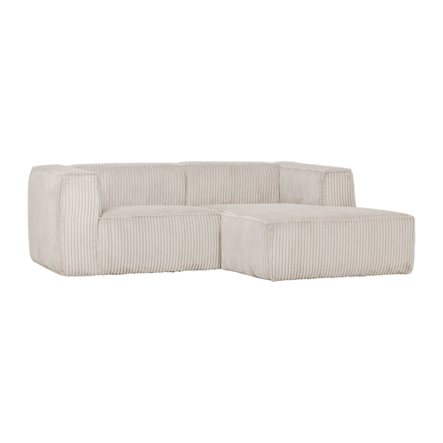 WOOOD chaise longue bank rechts Bean - Ribstof - Naturel - 73x254x178 - vtwonen shop