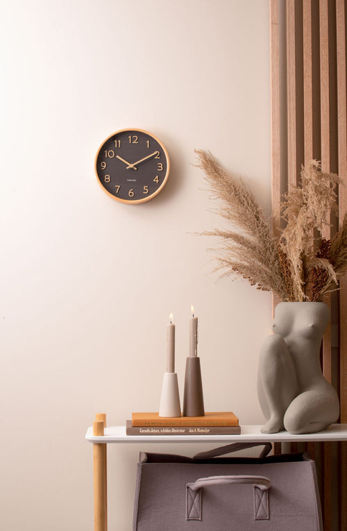 Karlsson wandklok Pure Wood - zwart - Ø22cm - vtwonen shop